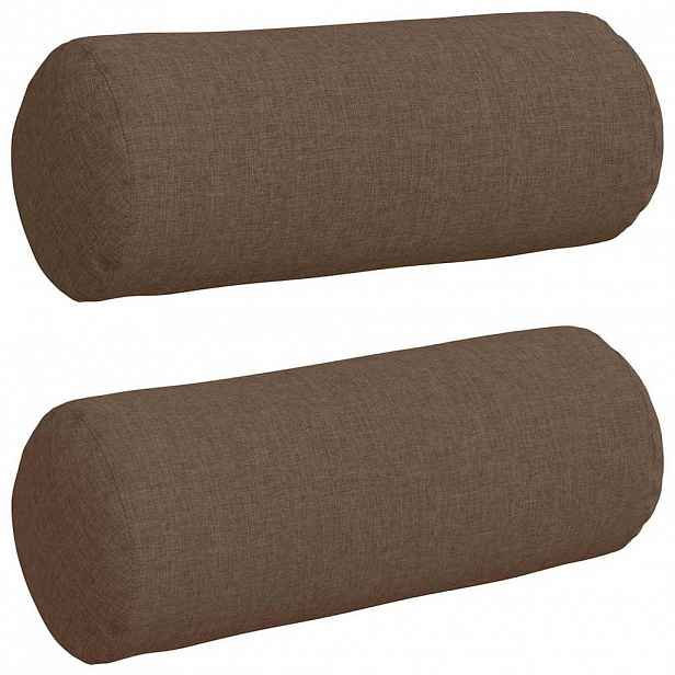 vidaXL Polštáře 2 ks textil Hnědá Ø 15 x 40 cm