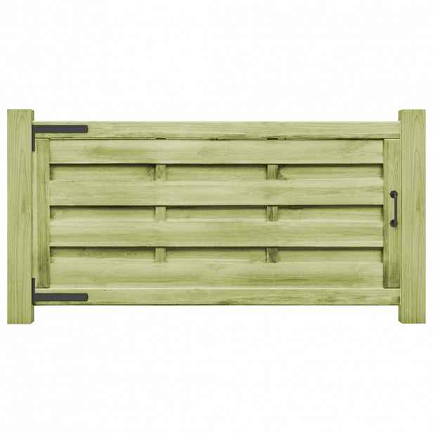 vidaXL Zahradní brána 2křídlá impregnovaná borovice 150 x 75 cm zelená