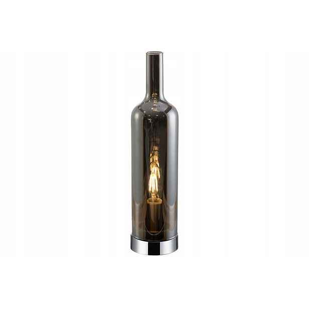 Dekorativní stolní lampa ve tvaru bulety kouřová chrom 33 cm Reality