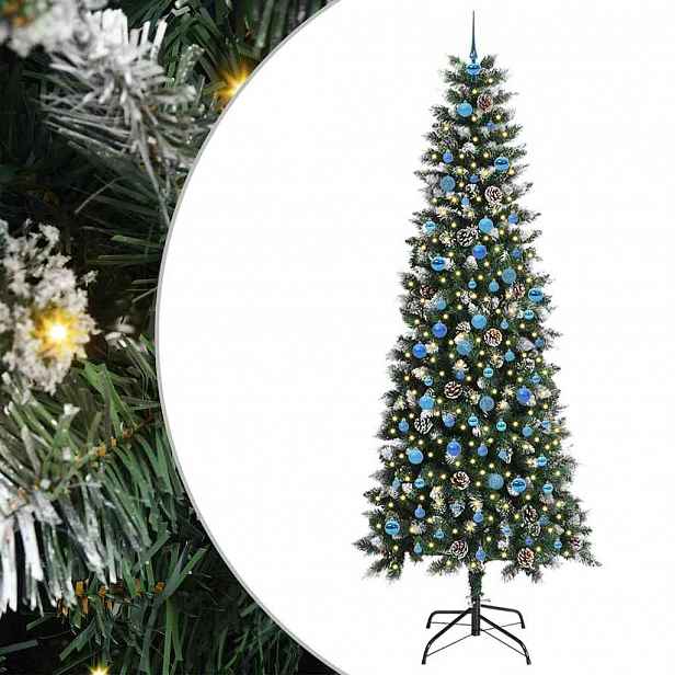 vidaXL Umělý vánoční stromeček Zelená 240 cm PVC, plast a ocel