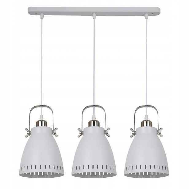 Franklin Závěsná lampa Loftová bílá podlouhlá 3xE27 60W IP20