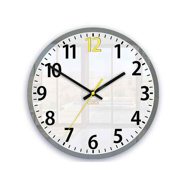 ModernClock Nástěnné hodiny Louis 30 cm bílé/žluté