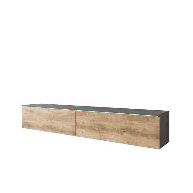 TV stolek LED matera/kaštan Lowboard D180
