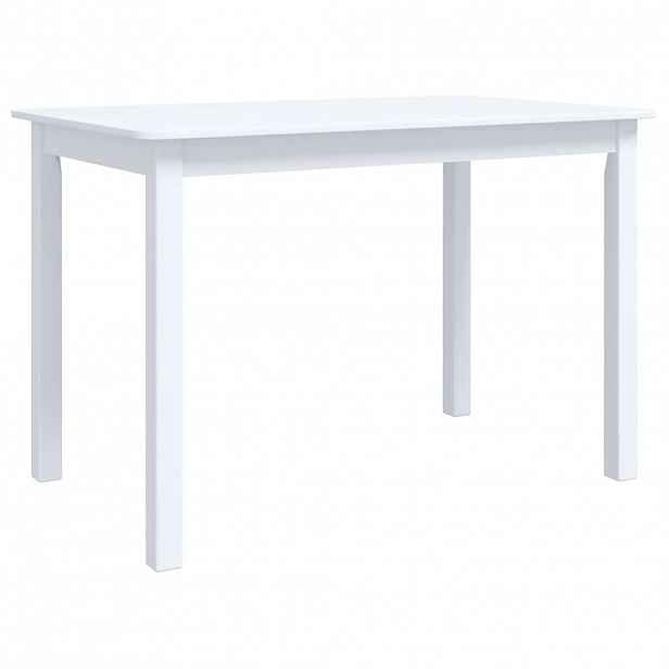 vidaXL Jídelní stůl bílý 114 x 71 x 75 cm masivní kaučukovník