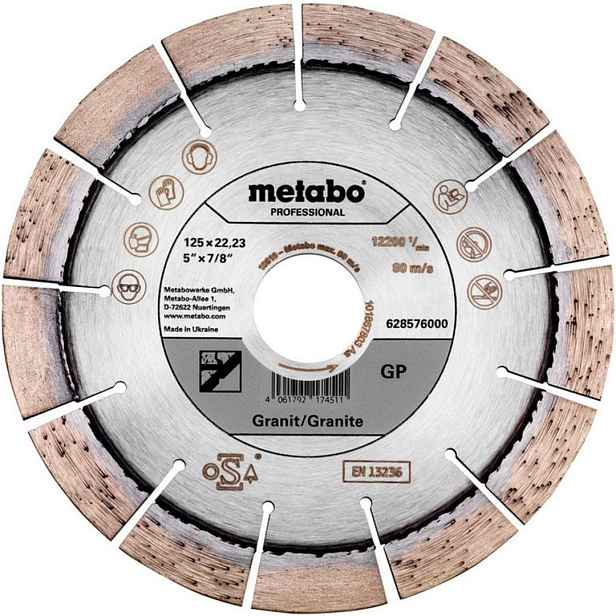 Metabo - Diamantový řezný kotouč na tvrdé materiály 125x22,23 mm 628576000