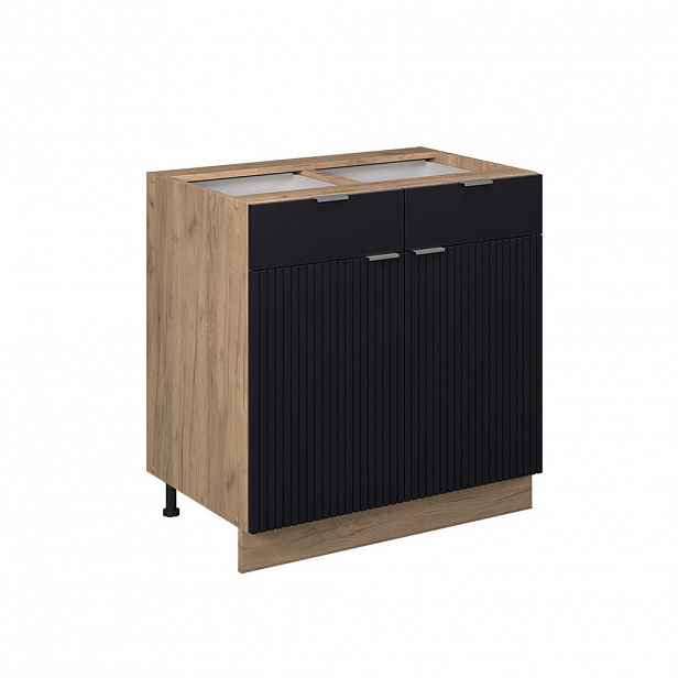 Vicco SPODNÍ SKŘÍŇKA KUCHYŇSKÉ LINKY Fame-Line Černý pruhovaný 80 cm bez pracovní desky