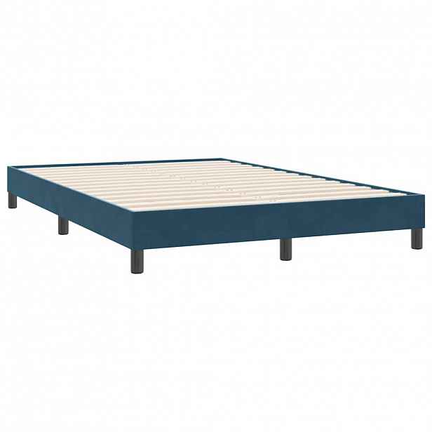 vidaXL Rám postele bez matrace tmavě modrý 140x220 cm samet