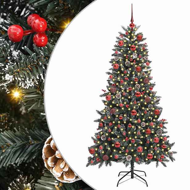 vidaXL Umělý vánoční stromeček Zelená 180 cm PVC, plast a ocel