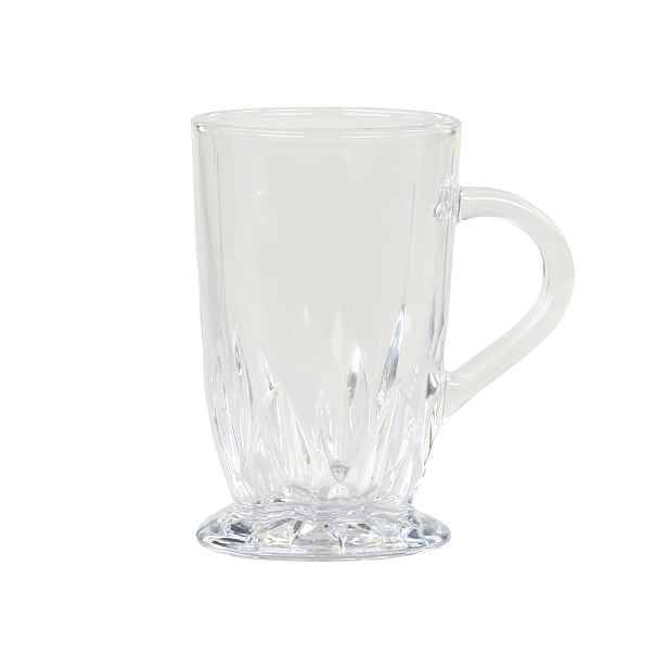 Sklenička ze silnějšího skla s ouškem a dekorem Diamond cut - Ø7*12 cm / 295ml Chic Antique