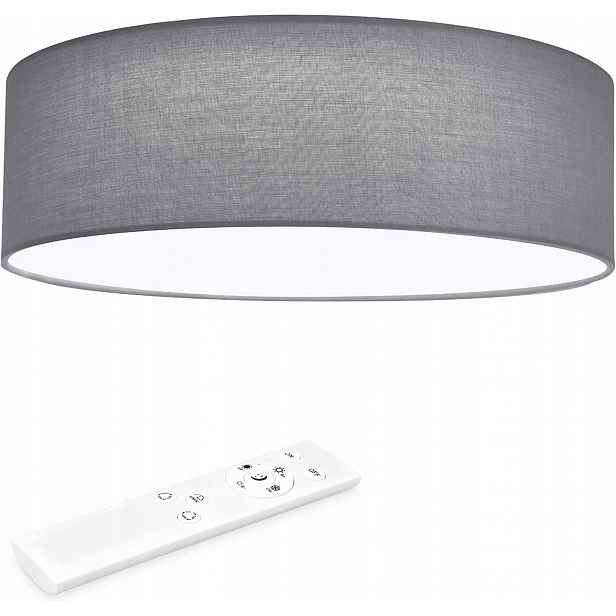 Stropní Led lampa stropní svítidlo se stínítkem šedá 40 cm ovládaná dálkovým ovladačem Navaris
