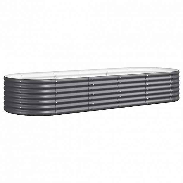 vidaXL Vyvýšený záhon pozinkovaná ocel 224x80x36 cm antracitový