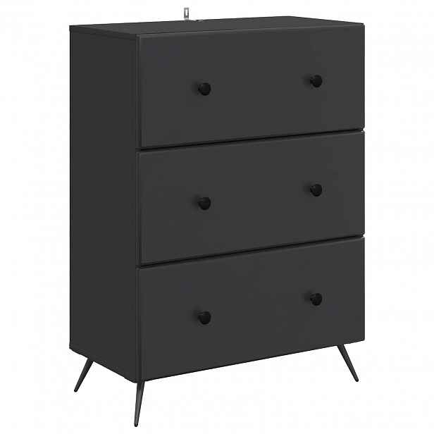 vidaXL Skříň se zásuvkami 66 x 34,5 x 90 cm Kompozitní dřevo Černá