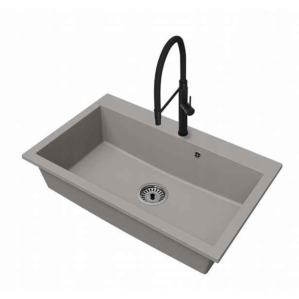 Kuchyňský granitový dřez Jednokomorový Elite 80 Baterie Sifon Chrom