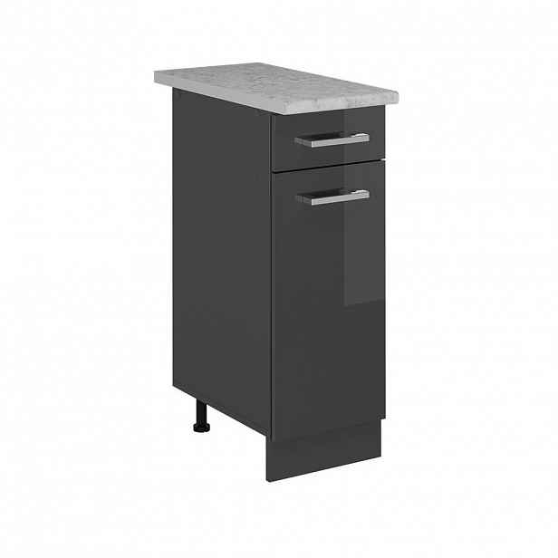 Vicco SPODNÍ SKŘÍŇKA KUCHYŇSKÉ LINKY R-Line Antracitový vysoký lesk 30 cm PD Mramor