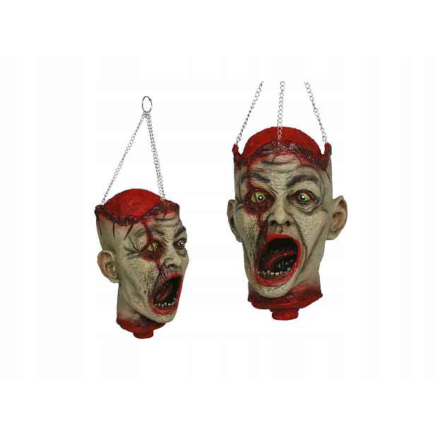 Závěsná hlava s řetězy – 27 cm – 1 ks Halloween