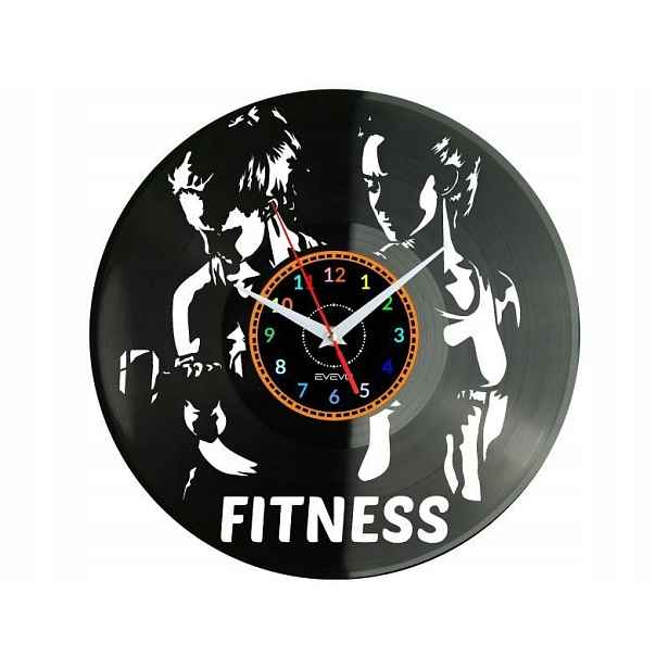 Fitness Dárek Originální dekorace do domu Hodiny z vinylové desky