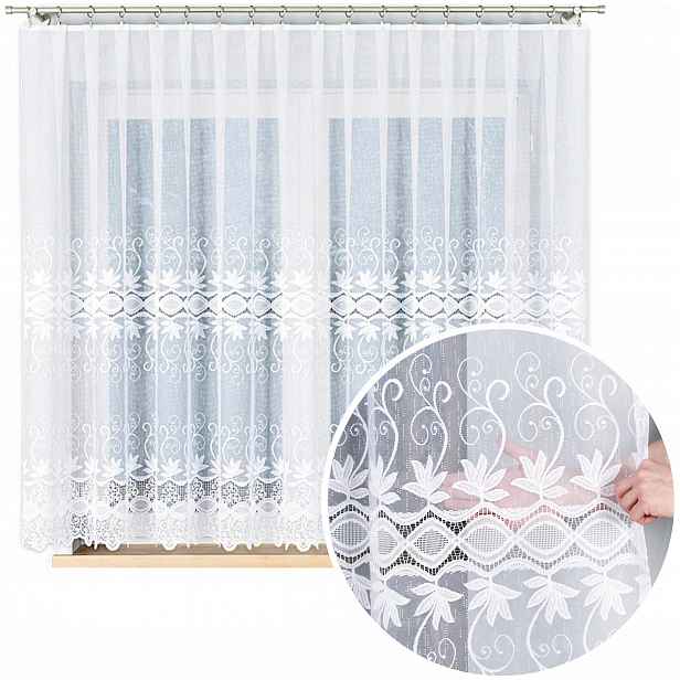 Hotová Záclona krátká, 400x160, Kuchyň, Pokoj, Bílá, Záclona 10834
