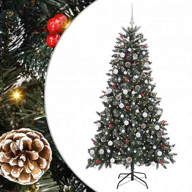vidaXL Umělý vánoční stromeček Zelená 180 cm PVC, plast a ocel