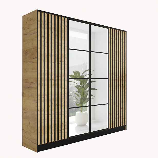 Kier Furniture ŠATNÍ SKŘÍŇ EDEN 4D v3 - 206,4x205x39 cm - Dub Craft
