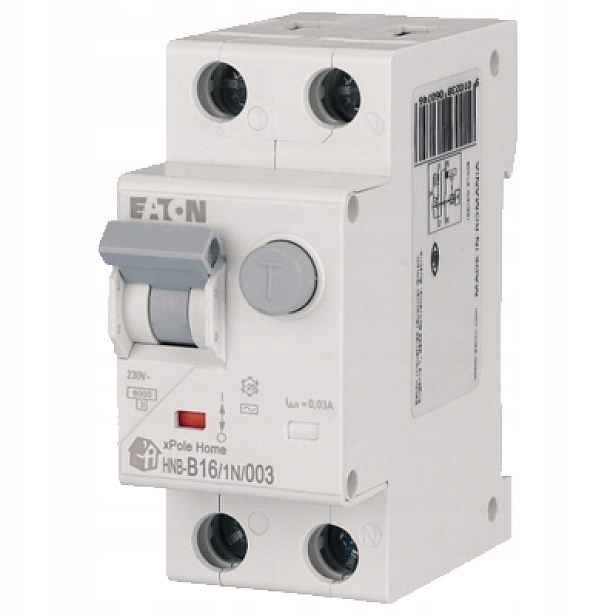 Kombinovaný vypínač HNB-B16/1N/003-A 16A 1+N 6kA B 230V IP20 typ A 195133