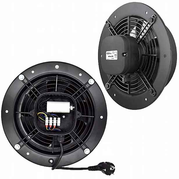 Průmyslový nástěnný ventilátor Kulatý Odsávací vývod 250 mm