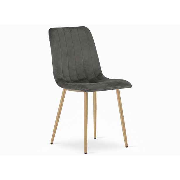 Tmavě šedá sametová židle LAVA GRAPHITE GRAY
