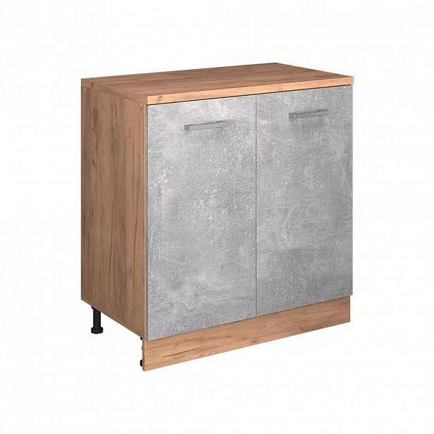 Vicco ROZŠIŘUJÍCÍ SKŘÍŇKA Rion, Beton/Zlatý mocný dub, 80 x 46 cm bez šikminy se 2 dveřmi