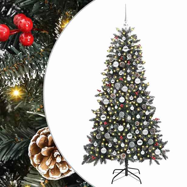vidaXL Umělý vánoční stromeček Zelená 180 cm PVC, plast a ocel