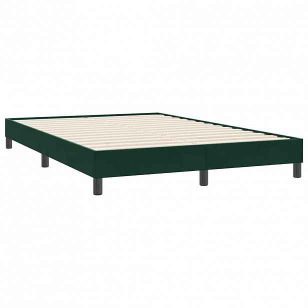 vidaXL Rám postele bez matrace tmavě zelená 160x220 cm samet