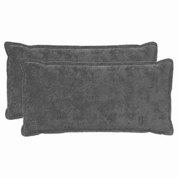 vidaXL Povlak na polštář 2 ks HOUTEN Tmavě šedá 40 x 80 cm