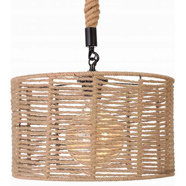 Jutová závěsná lampa Walec boho 35 cm