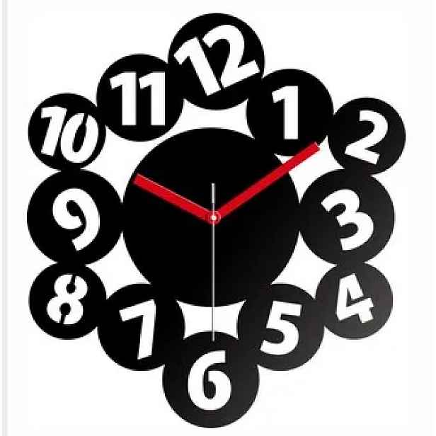 ModernClock Nástěnné hodiny Magic Number 30 cm černé/červené