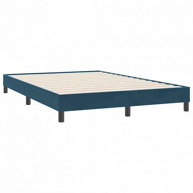 vidaXL Rám postele bez matrace tmavě modrý 160x220 cm samet