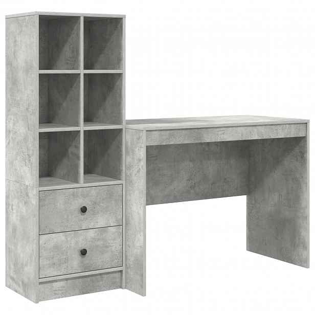vidaXL Stůl Betonově šedá 145.5 x 50 x 127 cm 2 ks