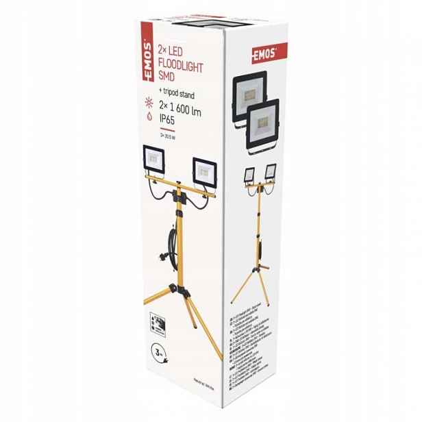 Led reflektor Hobby Slim, 2× 20,5W trojnožka, žlutý, neutrální bílá