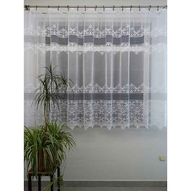 Mg Záclona 35076 Bílá stříbro 360x160 cm obšitá K