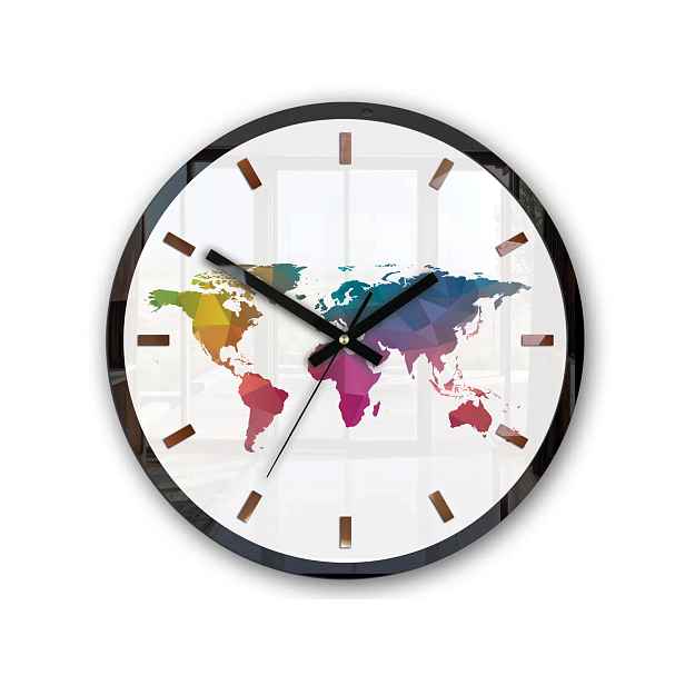 ModernClock Nástěnné hodiny Map barevné