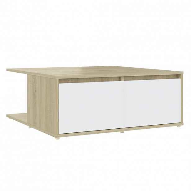 vidaXL Konferenční stolek bílý a dub sonoma 80 x 80 x 31 cm kompozit