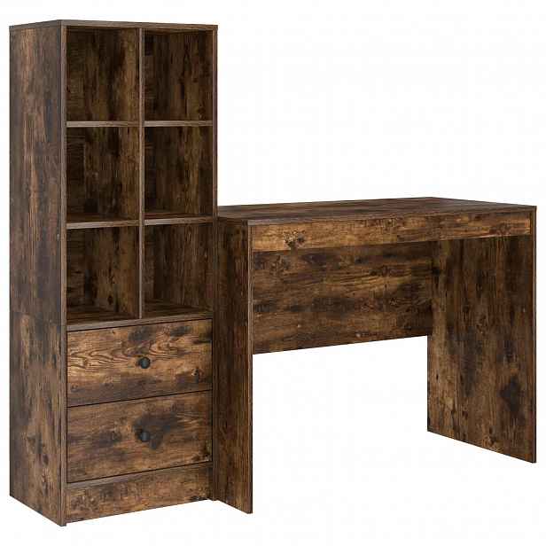 vidaXL Stůl Kouřový dub 145.5 x 50 x 127 cm 2 ks