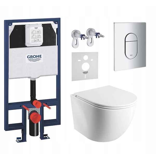 7v1 Sada Wc, Stelaz Grohe Slim Wc Mísa Omnires Mat Tornado Tlačítko