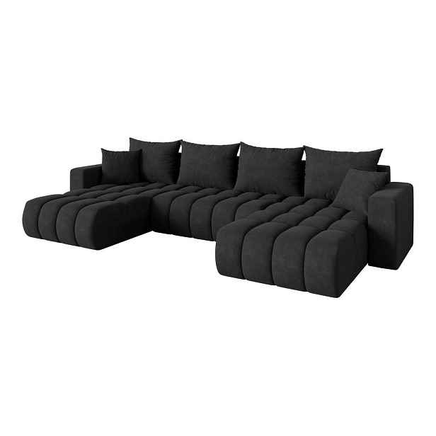 ALTDECOR SEDACÍ SOUPRAVA DO U s funkcí spaní a úložným prostorem MILA-U-v1 378x194x86 černá velur