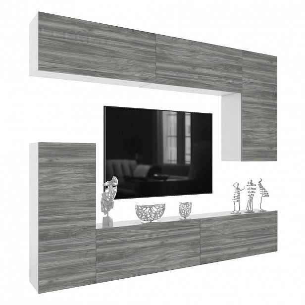 B BELINI GROUP OBÝVACÍ STĚNA Milano 8, Šedá matná, 250 cm, Bezúchytková