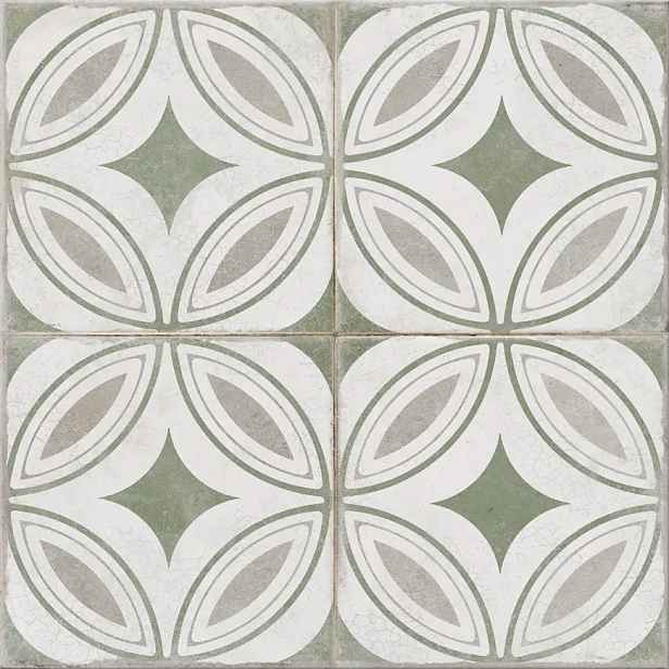 Dlažba Toscaria Charm Green Patchwork Mat 42/42