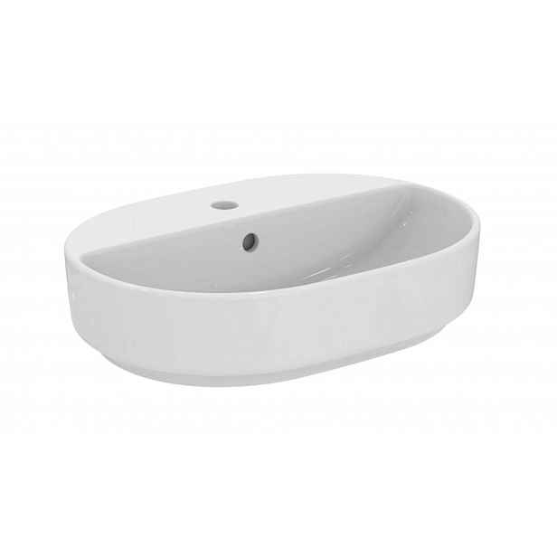 Ideal Standard i.Life O - Umyvadlo na desku 55x40 cm, s přepadem, otvor pro baterii, bílá T573401