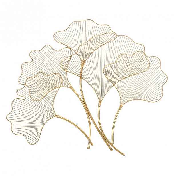 Nástěnná dekorace ve zlaté barvě Mauro Ferretti Glam Leaf, 79 x 68 cm