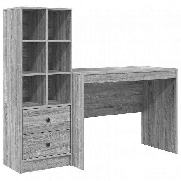 vidaXL Stůl Šedá Sonoma 145.5 x 50 x 127 cm 2 ks
