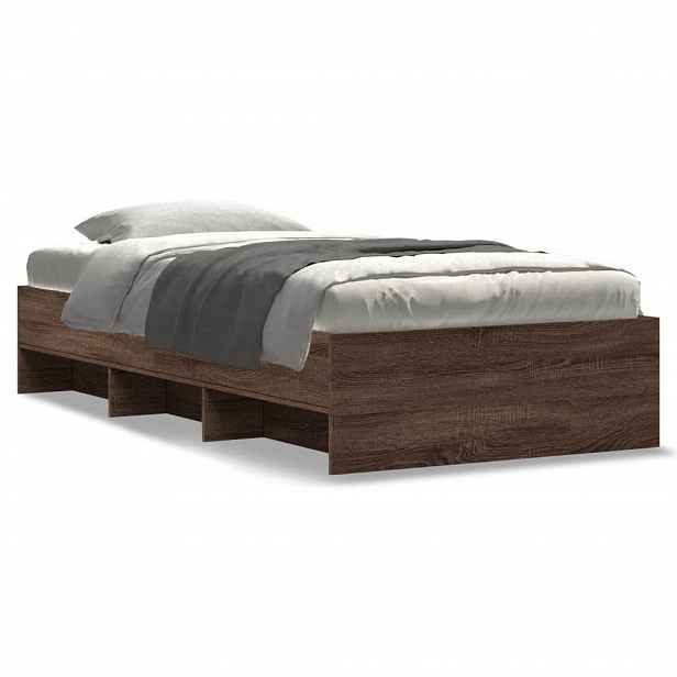 vidaXL Rám postele bez matrace hnědý dub 90 x 190 cm kompozitní dřevo