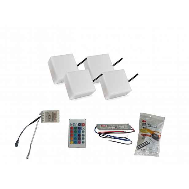 4 x Led svítící dlažební kostka 10X10 Holland Rgb
