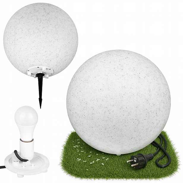 Led lampa Zapichovací Kula Zahradní 35CM Kamenná Nadzemní E27