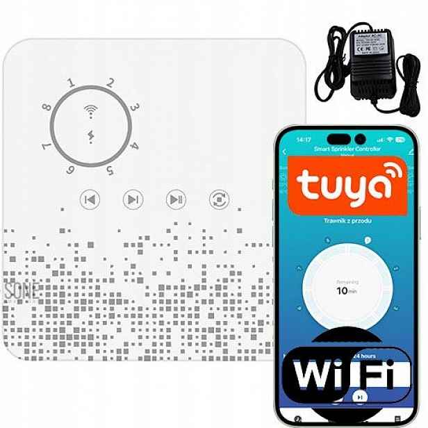 Ovladač pro zavlažování zahrady Tuya WiFi 8 zón Auto Timer
